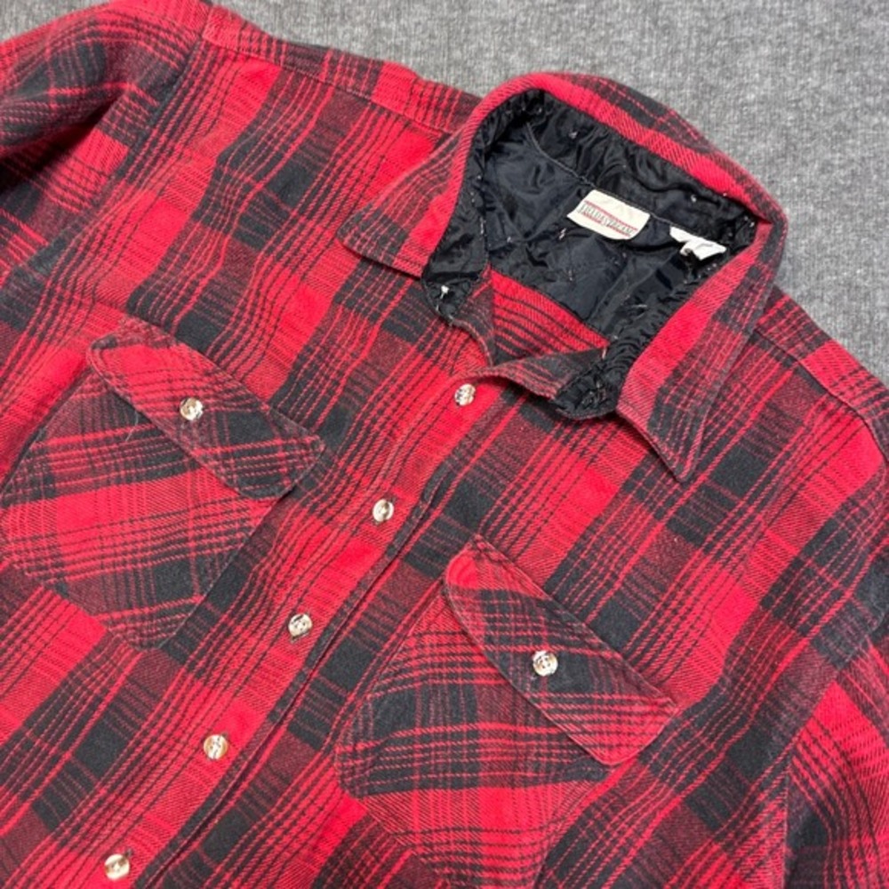 Vintage Field & Stream Flannel Shirt Mens‎ XL Red Plaid Western 80s Cowboy